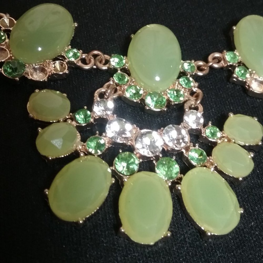 Vintage Storm Gold-tone necklace with green stones